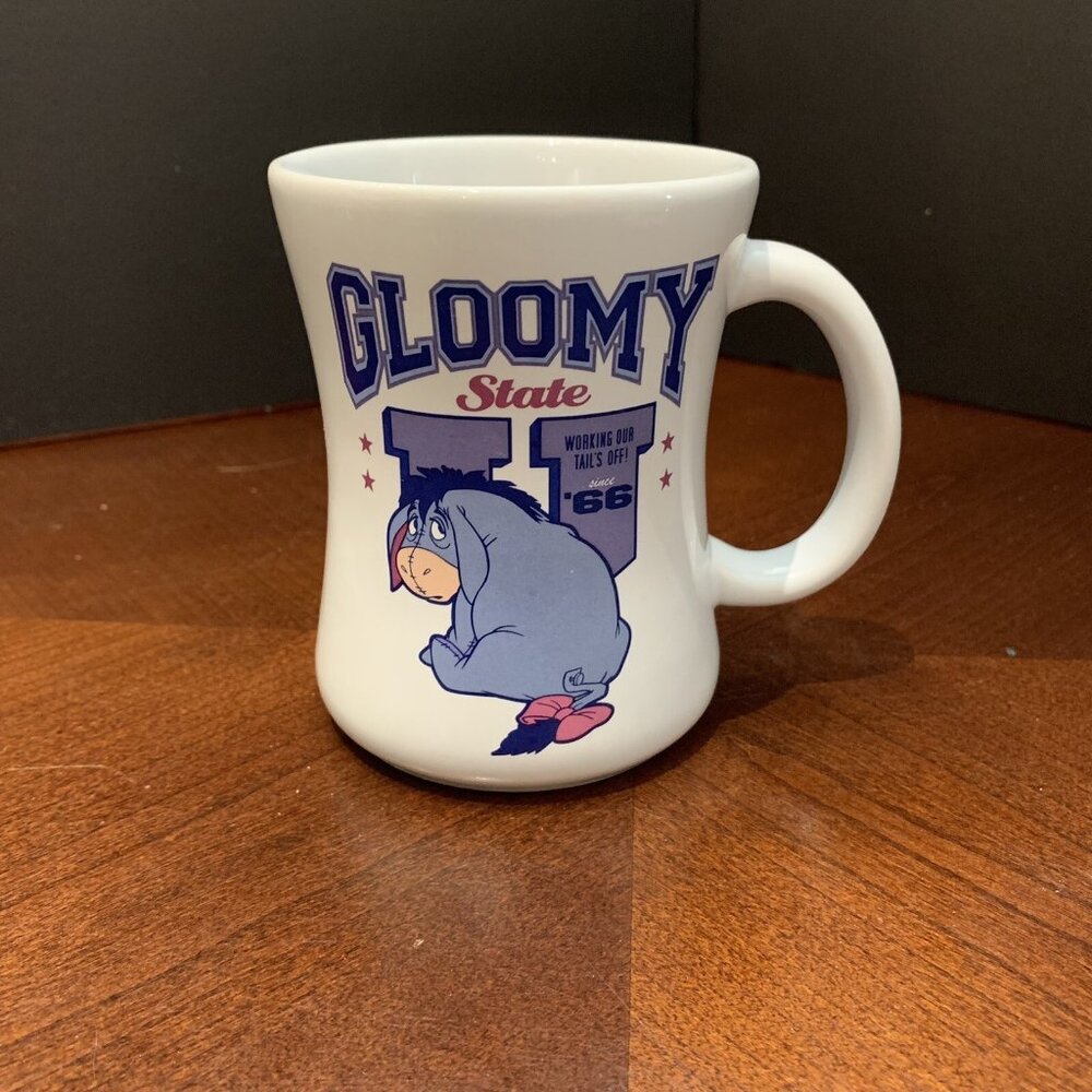 Disney Store Eeyore Coffee Mug Gloomy State U Mug Working Our Tails Off